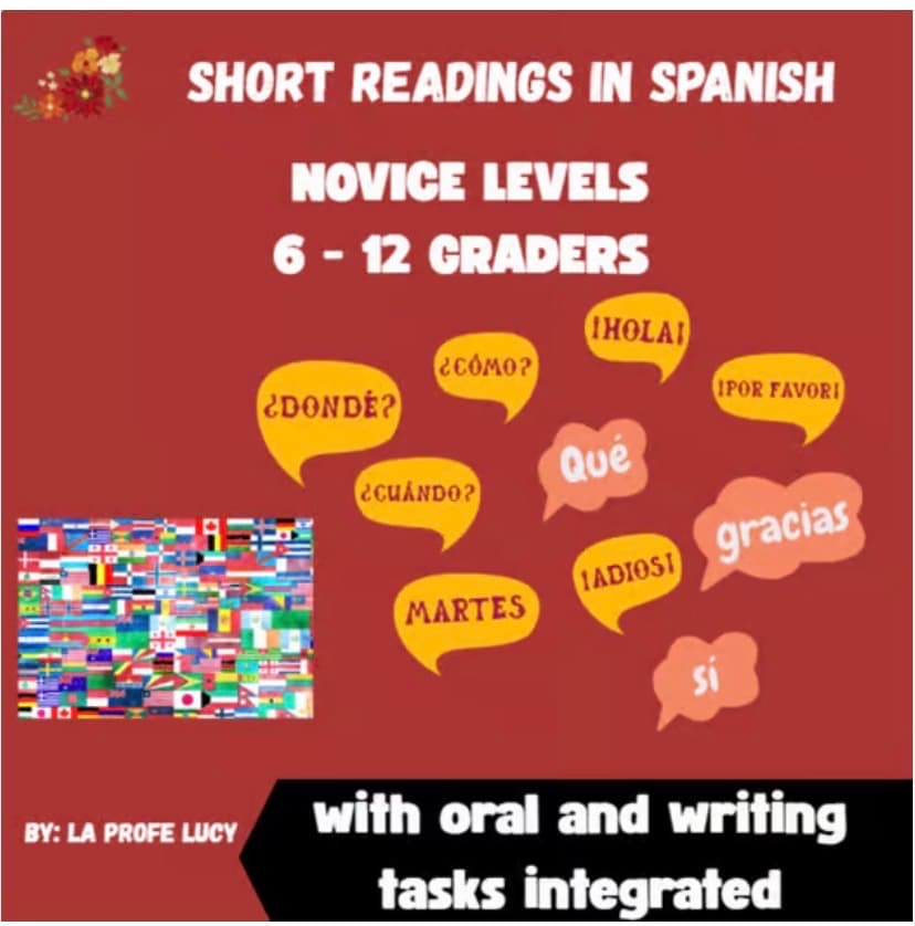 Spanish Reading Comprehension Workbook Beginning Spanish Reading